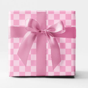 Hellrosa Kariert Geschenkpapier