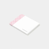 Hellrosa kariertes post-it klebezettel (angewinkelt)