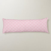 Hellrosa kariertes seitenschläferkissen (Rückseite)
