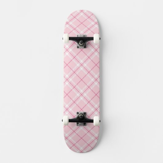 Hellrosa kariertes skateboard (Vorderseite)