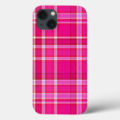 Hellrosa Kariertes Tartan Case-Mate iPhone Hülle (Rückseite)