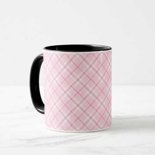 Hellrosa kariertes tasse (Vorderseite Links)