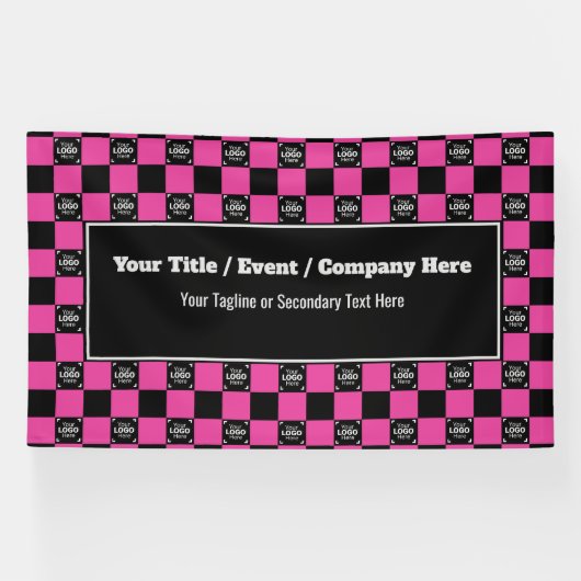 Hellrosa Karo - Corporate Event / Messe Banner (Horizontal)