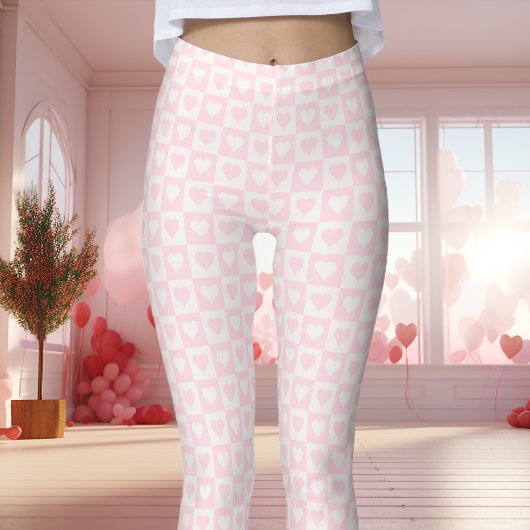 Hellrosa Karton Herzvalentin Leggings