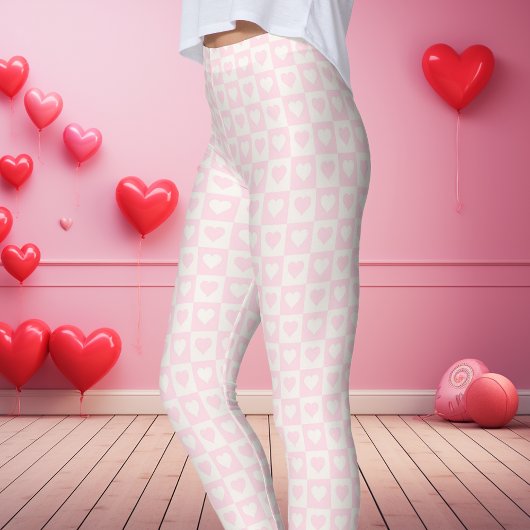 Hellrosa Karton Herzvalentin Leggings