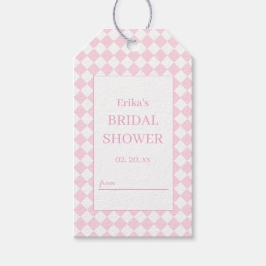 Hellrosa klassisches Design Brautparty-Geschenkanh Geschenkanhänger (Vorderseite)