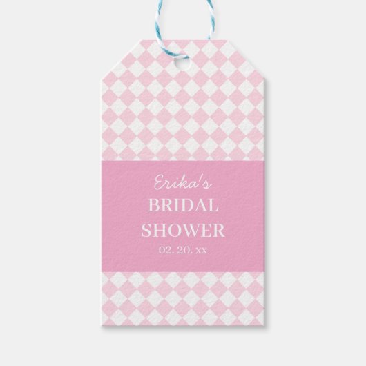 Hellrosa klassisches Design Brautparty-Geschenkkar Geschenkanhänger (Vorderseite)