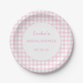 Hellrosa klassisches Design Brautparty Papierplatt Pappteller (Vorderseite)