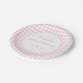 Hellrosa klassisches Design Brautparty Papierplatt Pappteller (Schrägansicht)