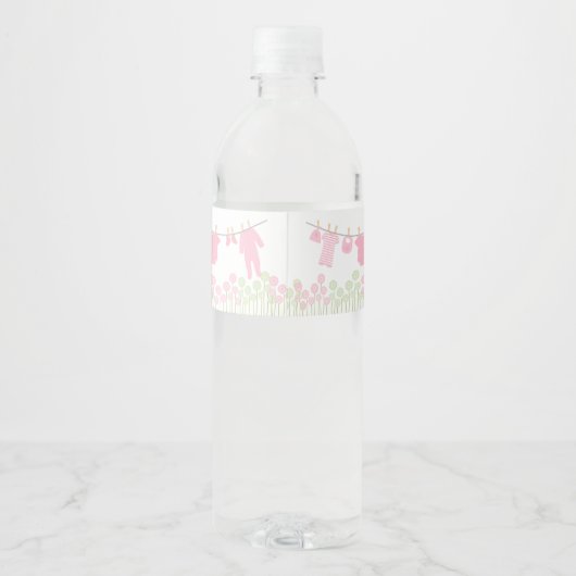 Hellrosa Kleine Kleiderdusche Wasserflaschenetikett (Rückseite)