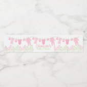 Hellrosa Kleine Kleiderdusche Wasserflaschenetikett (Einzelnes Label)