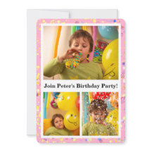 Hellrosa Konfetti personalisierbare Fotos und Text