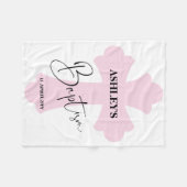 Hellrosa Kreuztaufe Fleecedecke (Vorderseite (Horizontal))