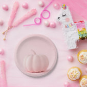 Hellrosa Kürbispapierplatte Pappteller (Party)