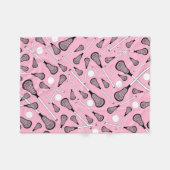 Hellrosa Lacrossestöcke Fleecedecke (Vorderseite (Horizontal))