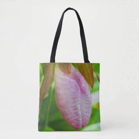 Hellrosa Lady Slipper Orchideen Blume Nah Tasche (Vorderseite)