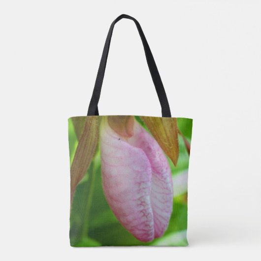 Hellrosa Lady Slipper Orchideen Blume Nah Tasche (Rückseite)