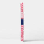 Hellrosa, Lattice Muster Navy Monogram Case-Mate iPhone Hülle (Rückseite / Rechts)