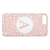 Hellrosa Leopard Monogramm iPhone 7 Plus Hülle (Rückseite (Horizontal))