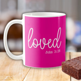 Hellrosa Liebe Faith Quote minimalistisch Kaffeetasse