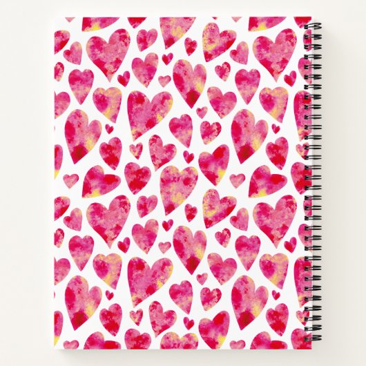 Hellrosa Liebe Herz Notizblock (Rückseite)