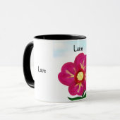 Hellrosa Liebe Typografie Tasse (Vorderseite Links)