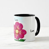 Hellrosa Liebe Typografie Tasse (VorderseiteRechts)