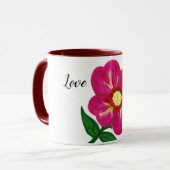 Hellrosa Liebe Typografie Tasse (Vorderseite Links)