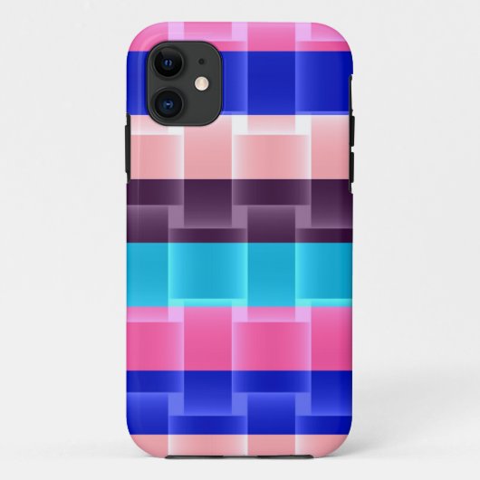 Hellrosa Lila Aqua Stripes Muster Case-Mate iPhone Hülle (Rückseite)