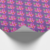 Hellrosa, lila Blume mit Handnähten Geschenkpapier (Ecke)