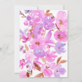 Hellrosa lila Blumensüß 16 Einladung (Rückseite)