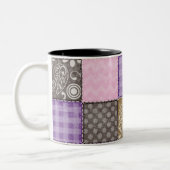 Hellrosa, lila u. Taupe steppte Blick Zweifarbige Tasse (Links)