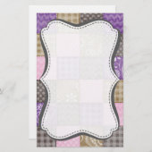 Hellrosa, Lila und Taupe-Quilt-Look Briefpapier (Vorne/Hinten)
