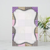 Hellrosa, Lila und Taupe-Quilt-Look Briefpapier (Stehend Vorderseite)