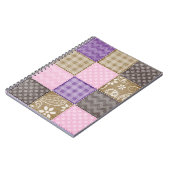 Hellrosa, Lila und Taupe-Quilt-Look Notizblock (Linke Seite)