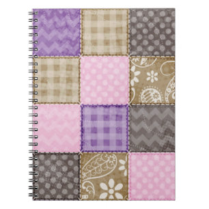 Hellrosa, Lila und Taupe-Schquilten-Look Notizblock