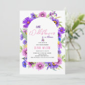 Hellrosa lila Wildblume ist auf dem Weg #3 Einladung (Stehend Vorderseite)