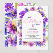 Hellrosa lila Wildblume ist auf dem Weg #3 Einladung (Vorne/Hinten)