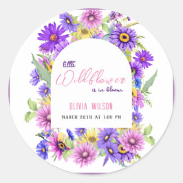 Hellrosa lila Wildblume ist auf dem Weg #3 Runder Aufkleber