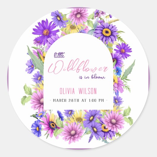 Hellrosa lila Wildblume ist auf dem Weg #3 Runder Aufkleber (Vorderseite)