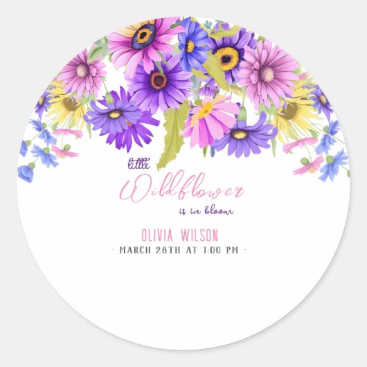 Hellrosa lila Wildblume ist in Blüte #1 Runder Aufkleber (Vorderseite)