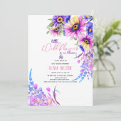 Hellrosa lila Wildblume ist unterwegs #13 Einladung (Stehend Vorderseite)