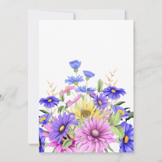 Hellrosa lila Wildblume ist unterwegs #13 Einladung (Rückseite)