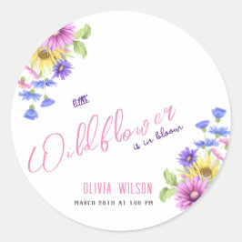 Hellrosa lila Wildblume ist unterwegs #5 Runder Aufkleber