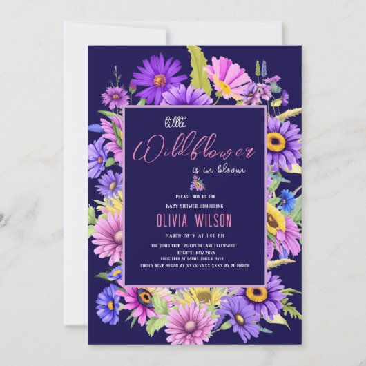 Hellrosa lila Wildblume ist unterwegs #6 Einladung (Vorderseite)