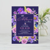 Hellrosa lila Wildblume ist unterwegs #6 Einladung (Stehend Vorderseite)