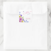 Hellrosa lila Wildblume ist unterwegs #6 Quadratischer Aufkleber (Tasche)