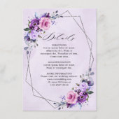 Hellrosa Lilac Lila Shades Blume Hochzeit Begleitkarte (Vorderseite)