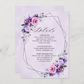 Hellrosa Lilac Lila Shades Blume Hochzeit Begleitkarte (Vorne/Hinten)