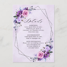 Hellrosa Lilac Lila Shades Blume Hochzeit Begleitkarte